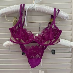 For Love and Lemons Aimee Floral Set in Purple NWT